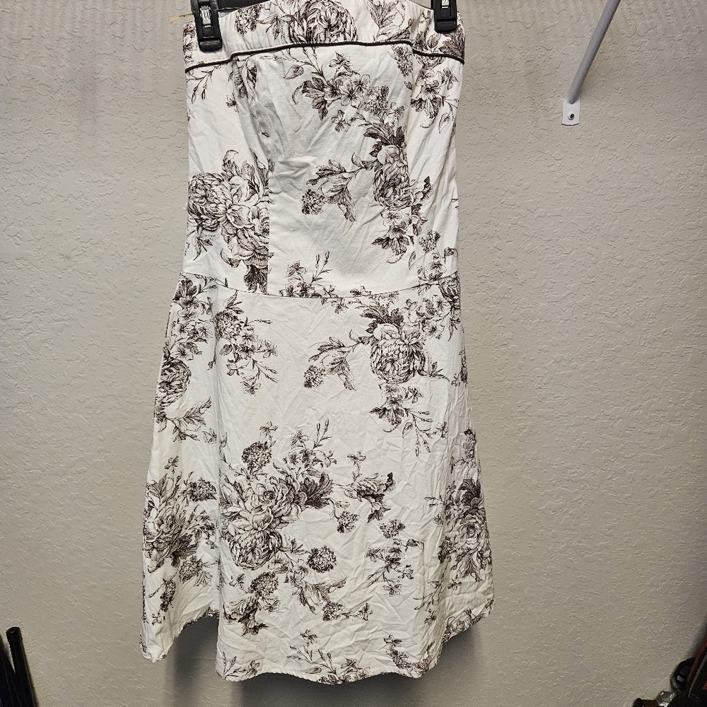 Y2K Teeze Me Tattooed Rose Design Strapless Midi Dress